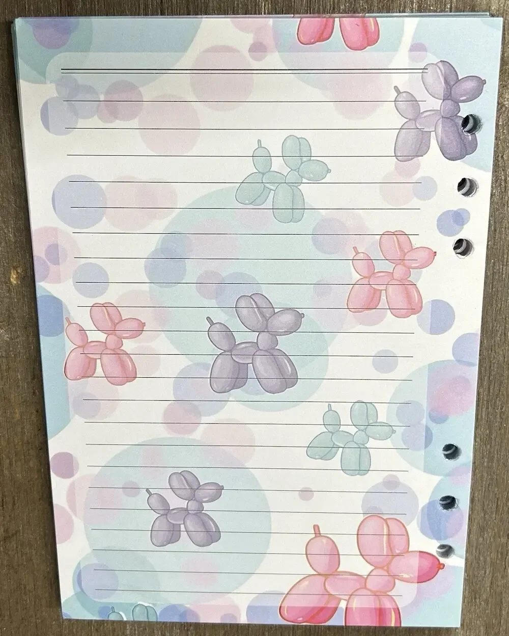 Balloon Dog Size A5 Refill Paper (50 Sheets)